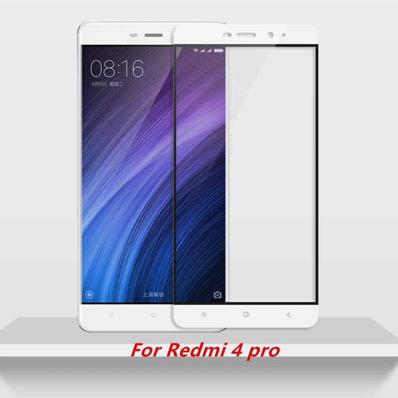 Полное покрытие закаленное стекло для Xiaomi Redmi 4 pro prime redmi4 защитный экран красный mi