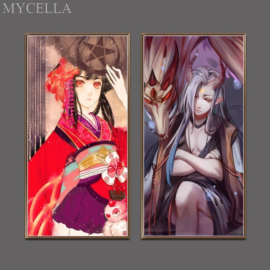 5D алмазная живопись сделай сам мультфильм Onmyoji девочка мальчик 3D вышивка