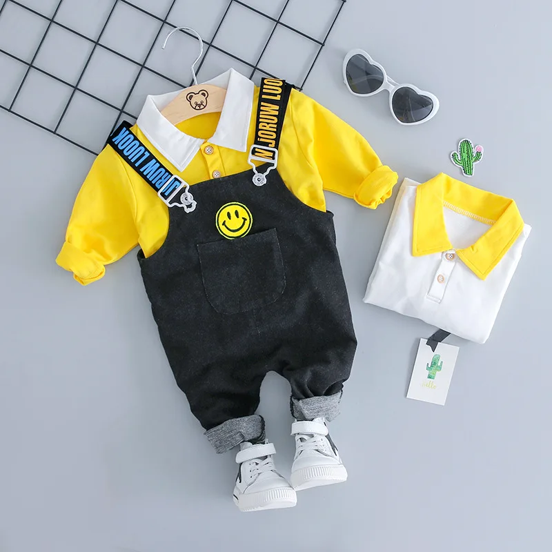 Mihkalev Toddler boy clothing set for baby clothes sets white shirts +pants kids boys 2pcs tracksuit children costume | Детская одежда