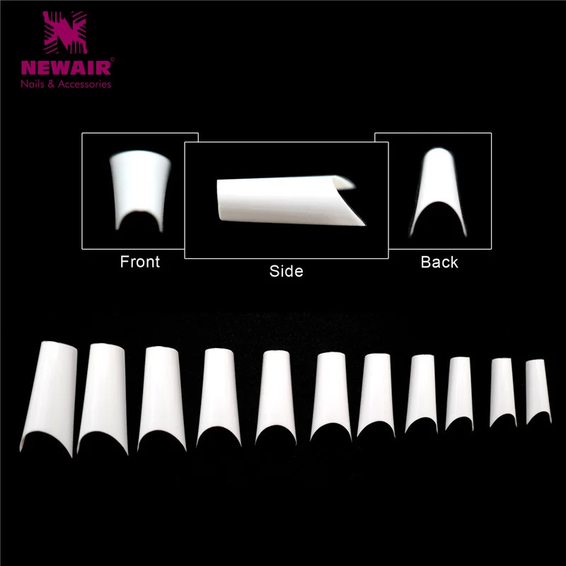 500 шт. длинные балерины изогнутые накладные ногти Советы прозрачный натуральный