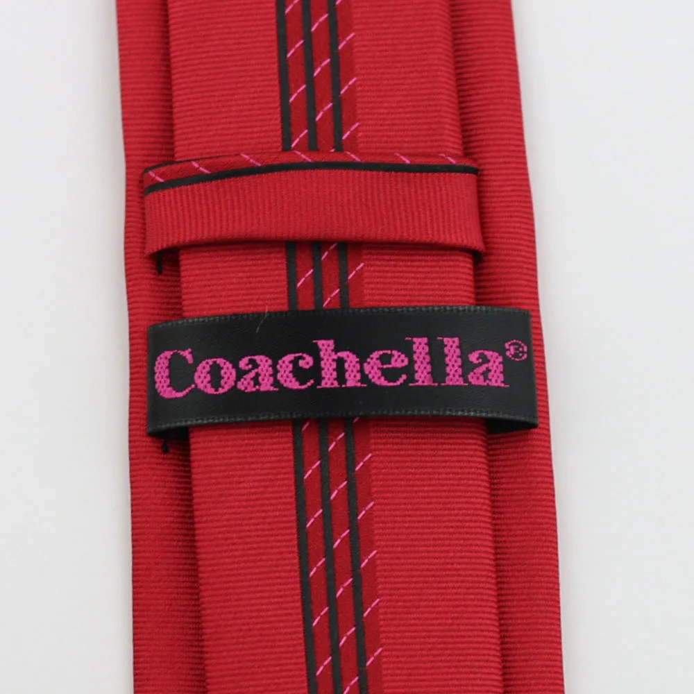 Coachella Галстуки красный с черной вертикальной полосой дизайнерский галстук из