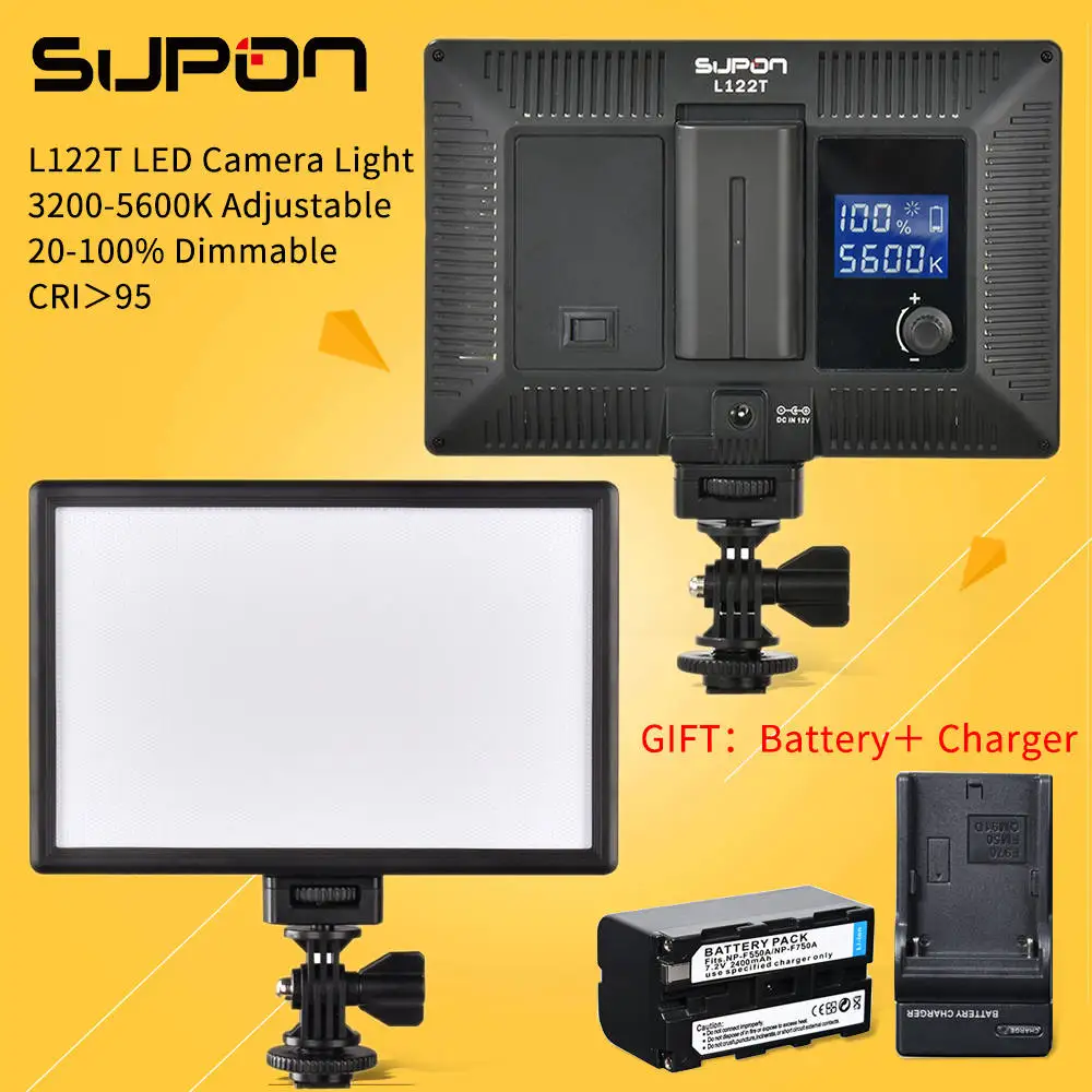 SUPON L122T светодиодный светильник для видео ультра тонкий ЖК-дисплей двухцветный и затемненный DSLR студийный светодиодный светильник лампа панель для камеры DV видеокамеры - Цвет: Розовый