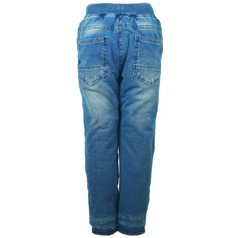 Джинсы для мальчиков на флисе светло-синего цвета резинке | Мать и ребенок
