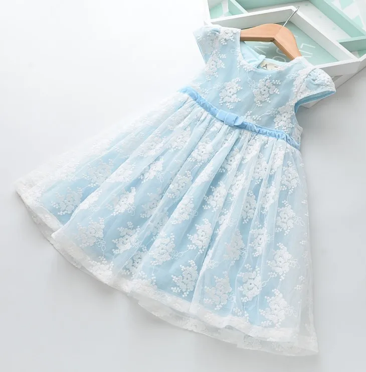 light blue as photos Hurave/платье с вышивкой для маленьких девочек; г.; костюмы; Детские платья для девочек; свадебное праздничное платье; платье принцессы - Цвет: light blue as photos