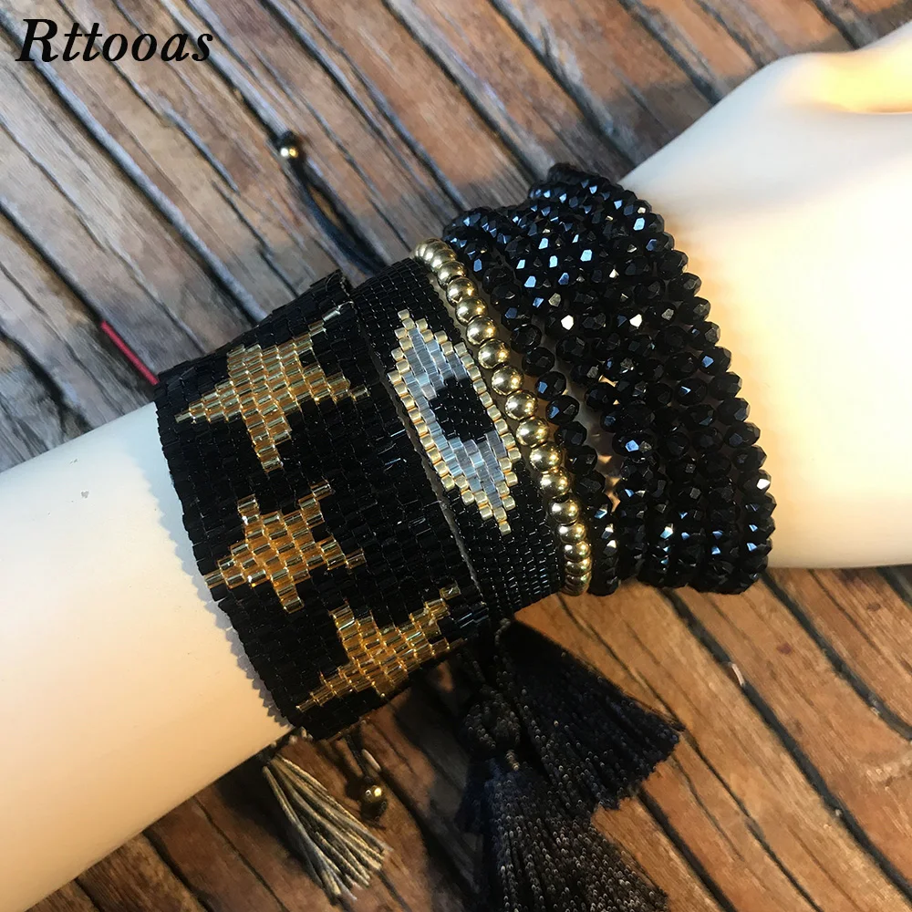 Rttooas браслет со сглаза счастливый для женщин бусины ручной работы Miyuki Delica Модные