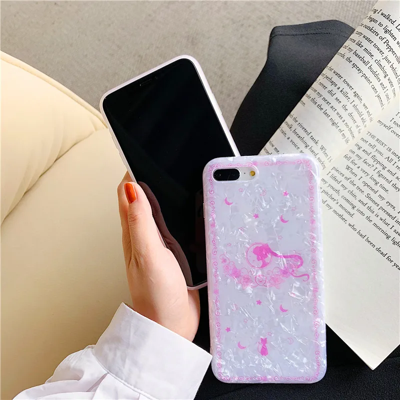 Чехол из мягкого силикона Cartoon Flower Sailor Moon Pretty Girl Glitter Star для iPhone X XS MAX XR 6 6S 7 8 Plus.