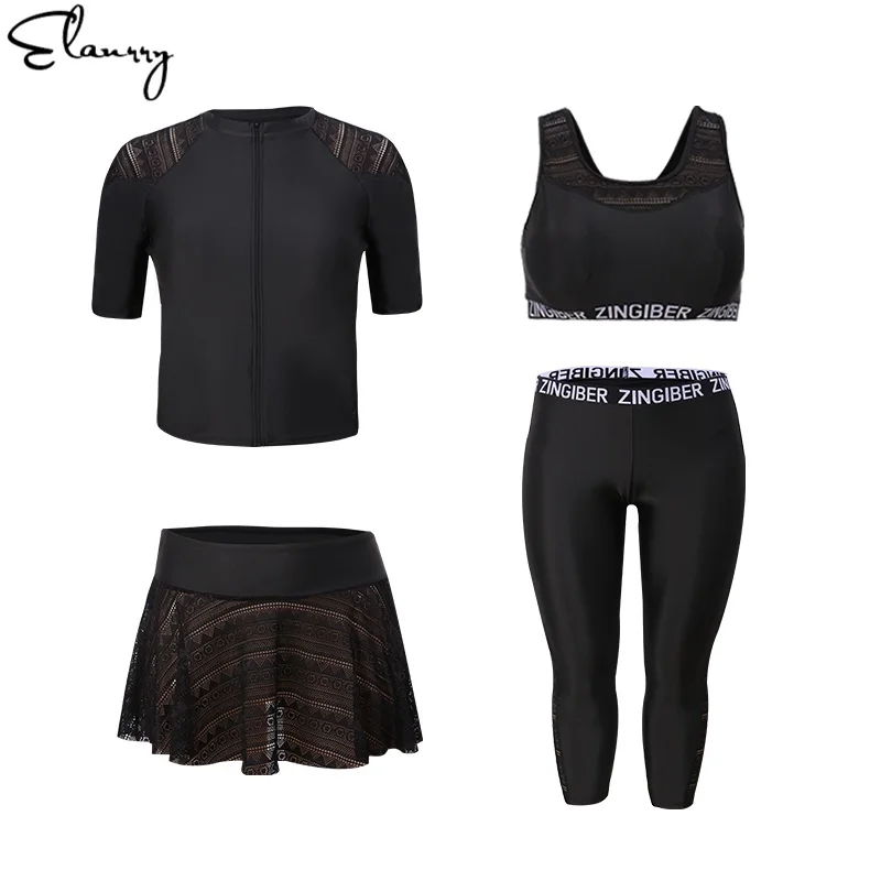 2019 Sport Swimwear Summer Surfing Suits Plus Size Black Rashguards Beach Wear Padded Long Pants Swimsuits Maillot De Bain | Спорт и