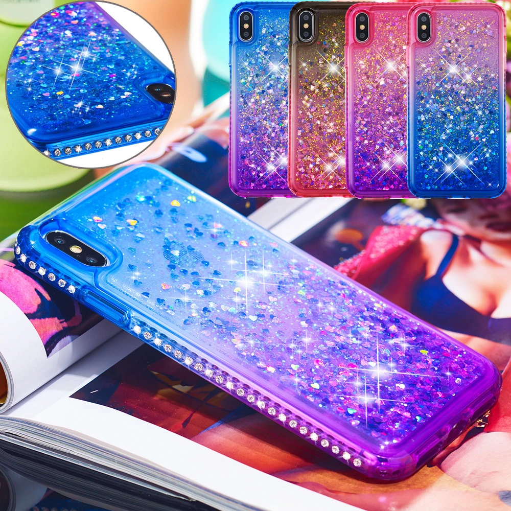 Чехол для iPhone 11 12 Pro X XS Max XR 8 7 6S Plus 5 SE противоударный чехол из ТПУ с бриллиантами