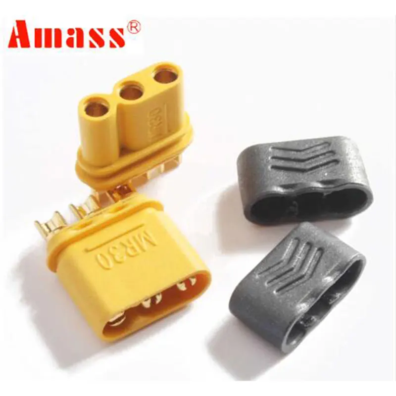 

5pairs/bag Amass MR30 Connector Plug With Sheath Female & Male for RC Lipo Battery RC Multicopter Airplane