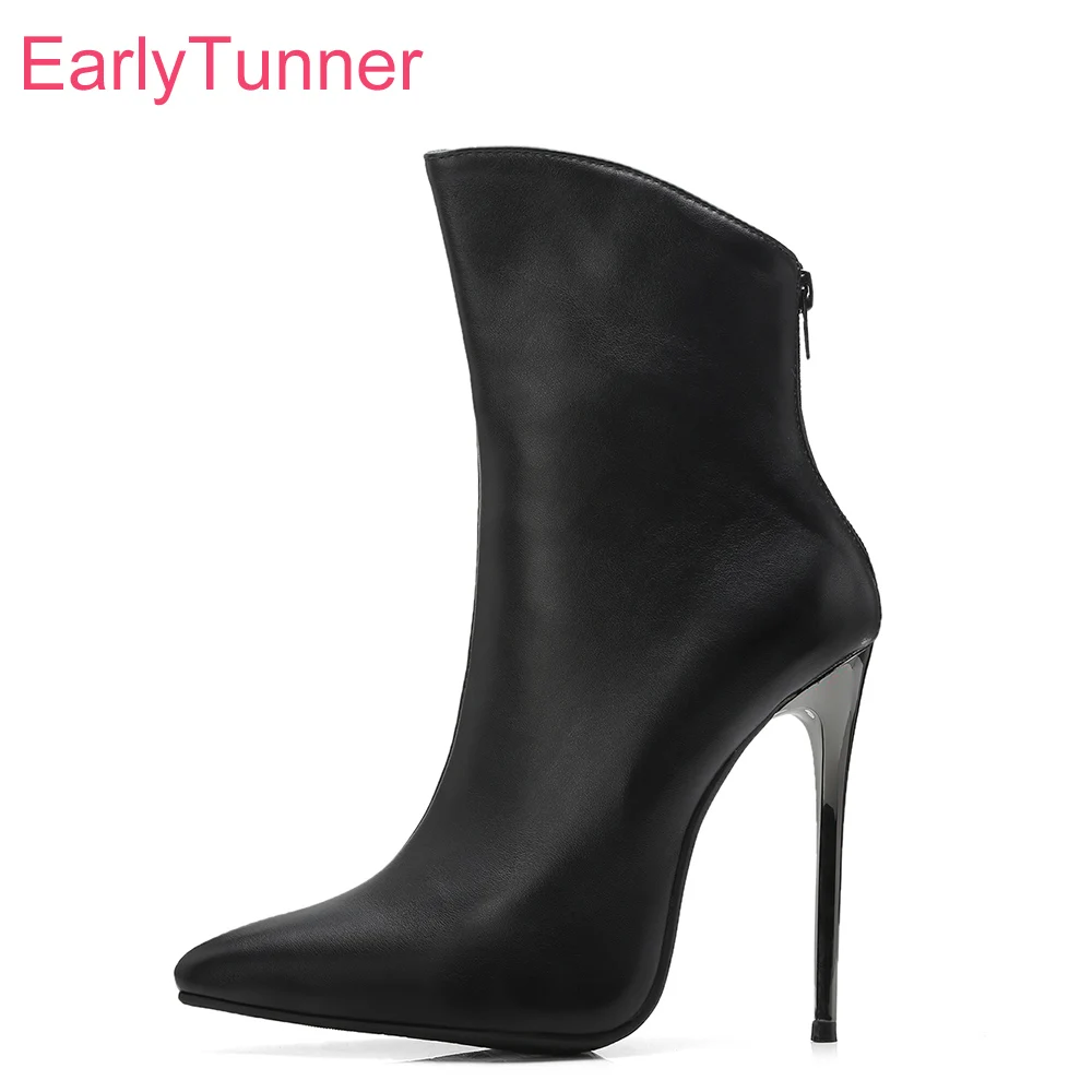 

Brand New Sexy Black White Women Stripper Boots Vogue Super High Heels Lady Pole Dance Shoes EL71 Plus Big Size 10 43 48