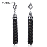 madrry 2018 newest long tassel earrings for women gifts wedding party jewelry dangle earring daily suit black dress accessories