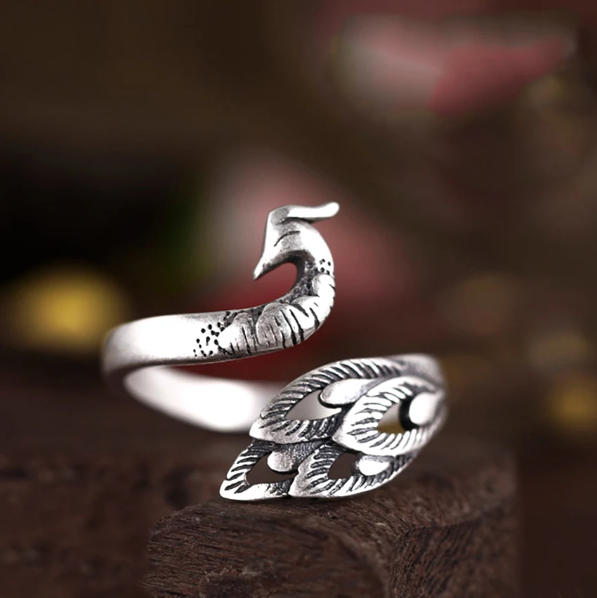Cxwind Fish Arrow Round Peacock Rings for Women Boho Beach Vintage Turkish Punk Finger Knuckle Open Antique Flower Ring Bijoux | Украшения