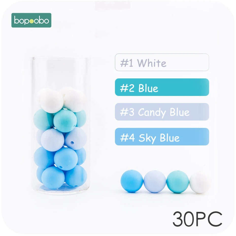 Blue Series Bopoobo 15 мм Силиконовые Бусины еда без бисфенола-а класса Силиконовые DIY ремесла силиконовые 14 мм Восьмиугольные Прорезыватели Детские трофеи - Цвет: Blue Series