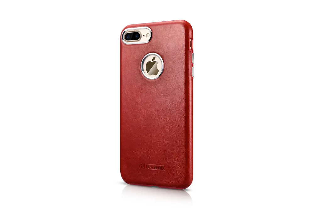 ICARER в деловом стиле, винтажная кожаная чехол для iPhone 7 Plus 5,", тонкие роскошные аксессуары, покрытие из вощеного масла, черный, коричневый, красный