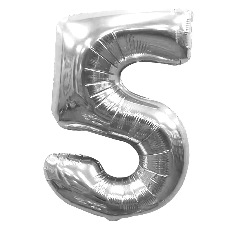 Silver 5 Воздушные шары для дня рождения 40 дюймов розовое золото Количество воздушных шариков воздушные шарики цифры шары для дня рождения воздушный шар из фольги украшения для взрослых детей - Цвет: Silver 5