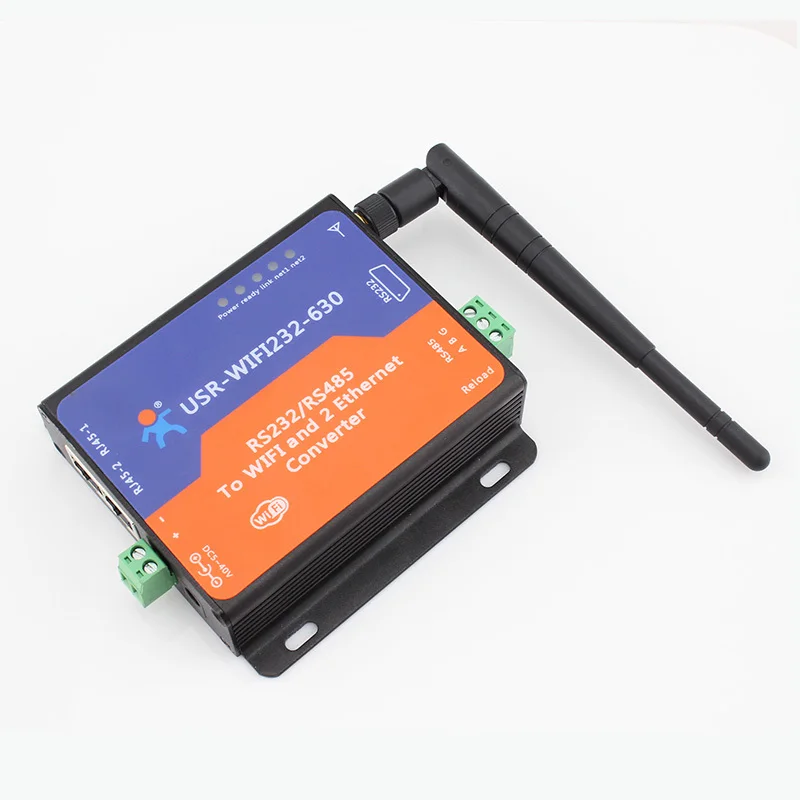 Ethernet Serial RS232/ RS485 to Wifi Convertors Wireless Networking Server Modbus RTU TCP Device with 2 RJ45 DNS/DHCP |