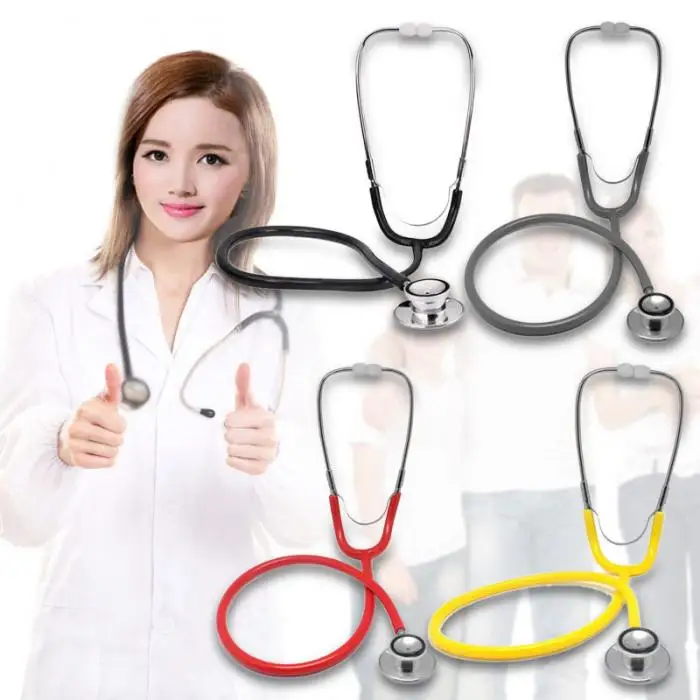 Портативный двойной головкой ЭМТ клинический стетоскоп медицинский Auscultation устройство случайный цвет DC88
