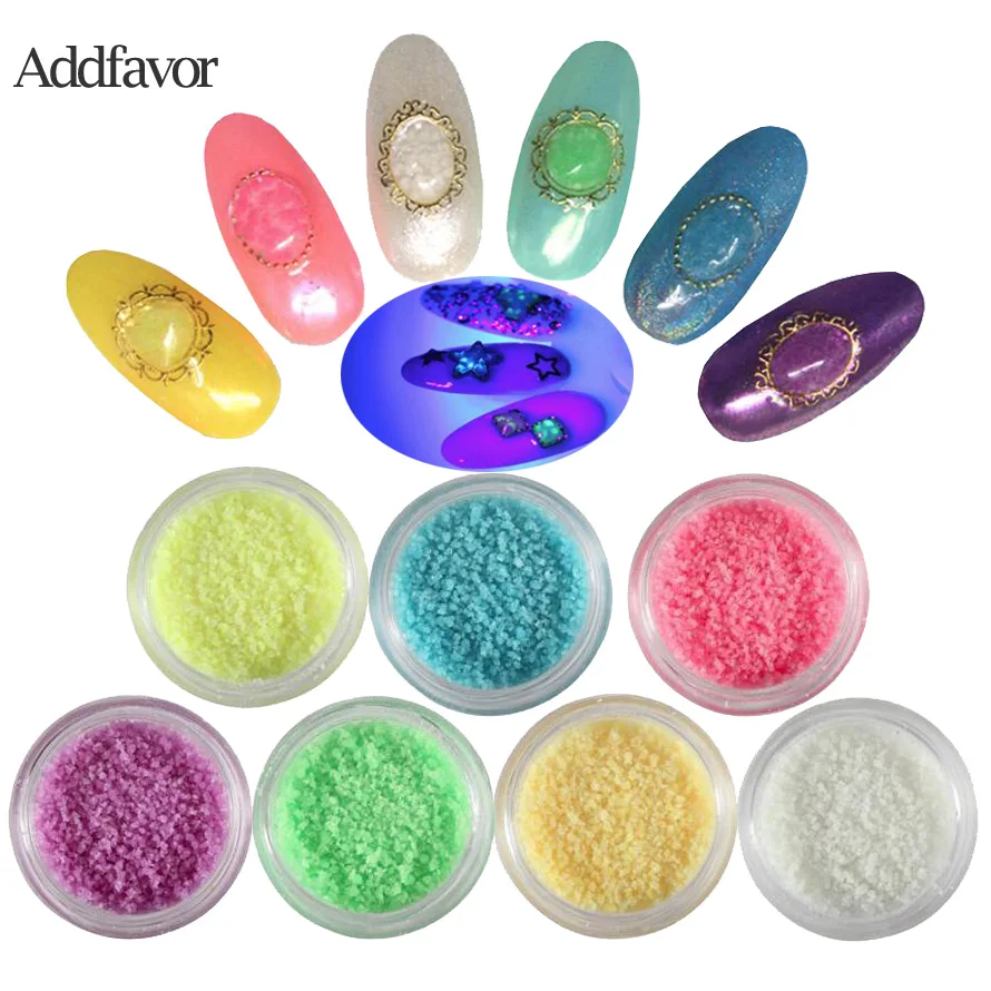 Блестящий светящийся порошок Addfavor для дизайна ногтей украшения фосфорный