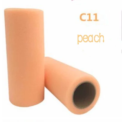 C11 Peach Тюлевая юбка-пачка «сделай сам» из органзы для свадебной вечеринки, 15 см, 22 м - Цвет: C11 Peach