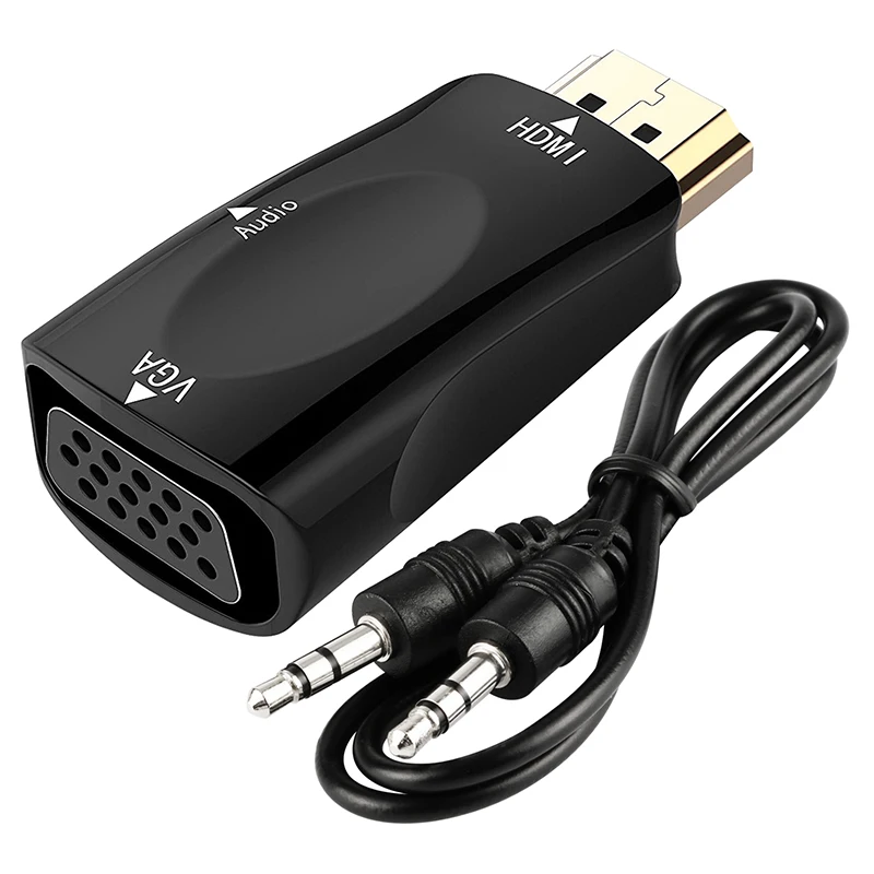 Адаптер AMKLE HDMI в VGA кабель-конвертер с Аудиоразъемом 3 5 мм кабель HD 1080P для X360 PS4 ПК