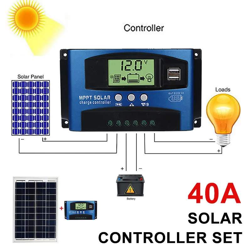 Солнечная панель зарядное устройство контроллер заряда ШИМ Солнечный