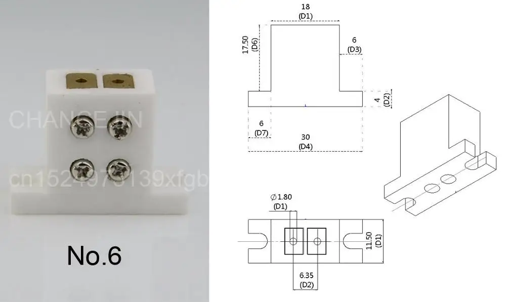 G6.35 GX6.35 керамический держатель лампы для галогенной вольфрамовой лампы № 6 № 4 Вертикальная База лампы используется для бестеневой лампы и т. Д