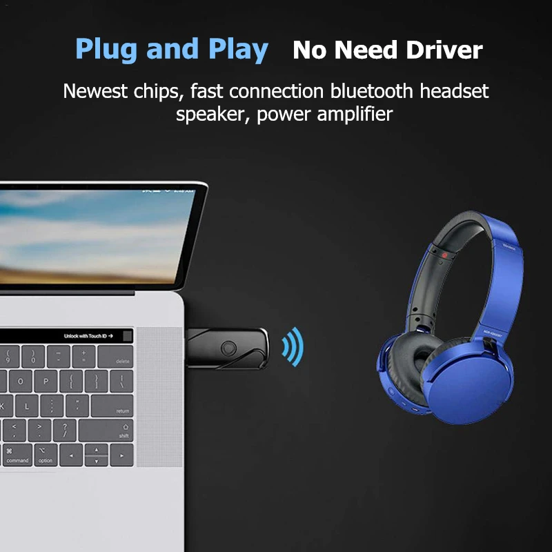 Binful Bluetooth Adapter USB Dongle for Computer PC Wireless Headset Bluetooth Speaker 4.2 Music Receiver USB Bluetooth Adapter