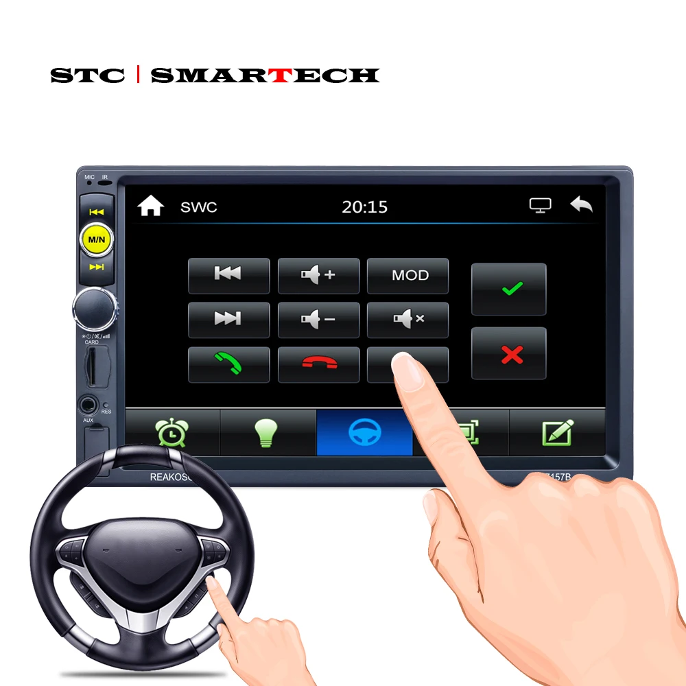 SMARTECH 2 Din Автомагнитолы MP5 плеер стерео аудио 7 дюймов Сенсорный экран поддержка
