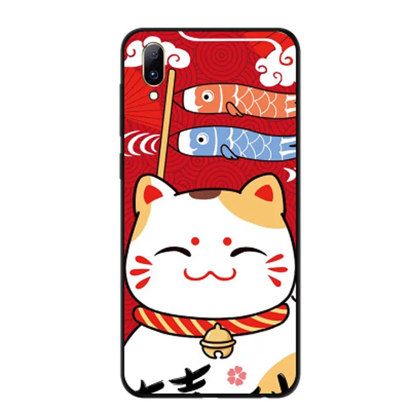 For Vivo Y97 case mobile phone shell lucky cat soft silicone VivoY97 protective cover Y 97 V1813A cases coque | Мобильные телефоны