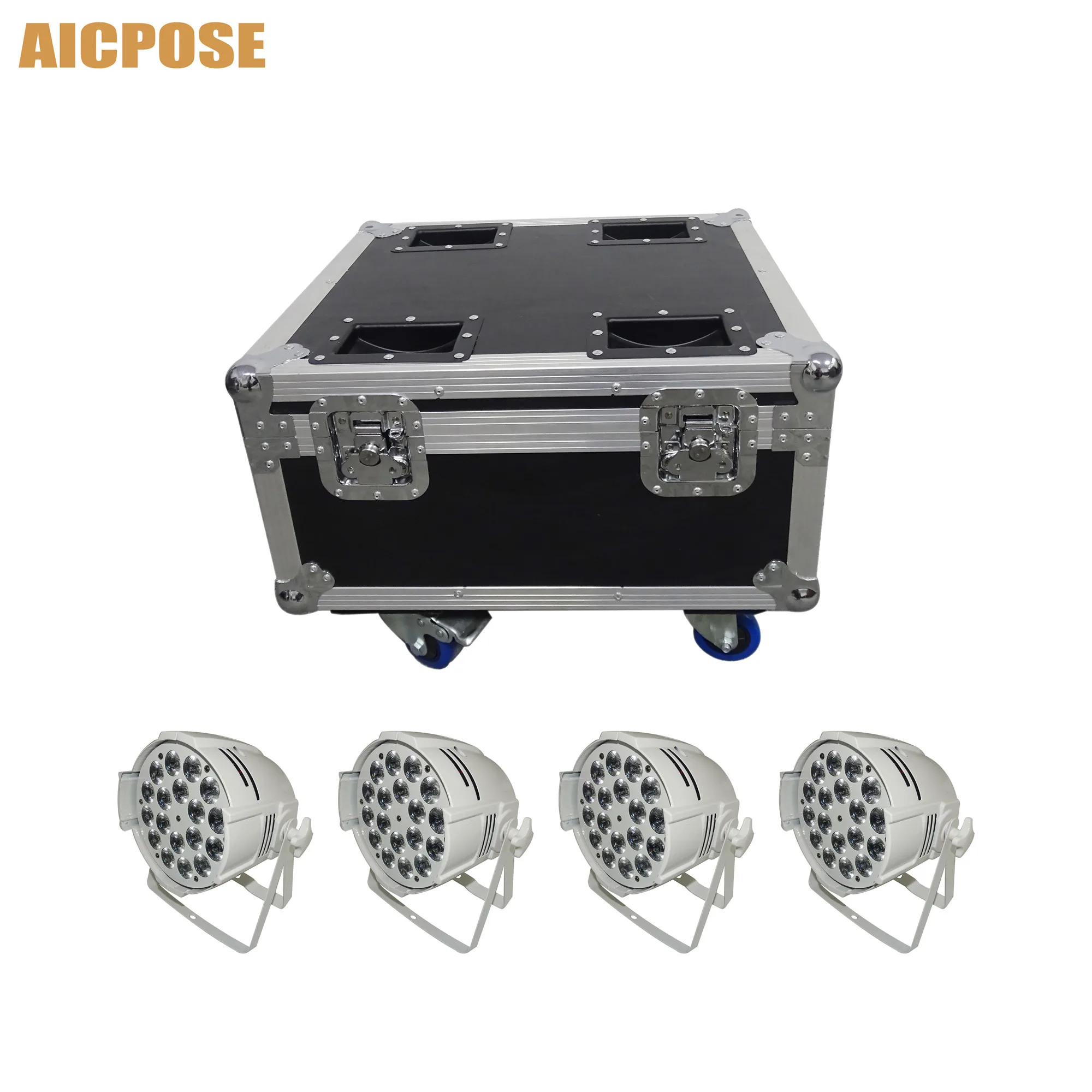 4 шт. 18*10 Вт алюминиевый светодиодный прожектор 18x10 RGBW 4в1 LED Par Can 64 dj проектор