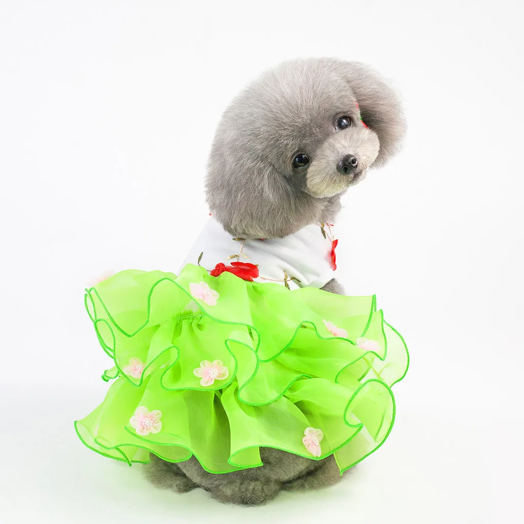 Новинка 2019 года Лидер продаж Одежда для собак с оборками и цветочным принтом