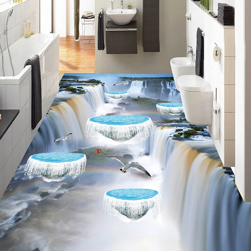 3D стерео водопад подвесной остров птицы ванная кухня гостиная водонепроницаемые