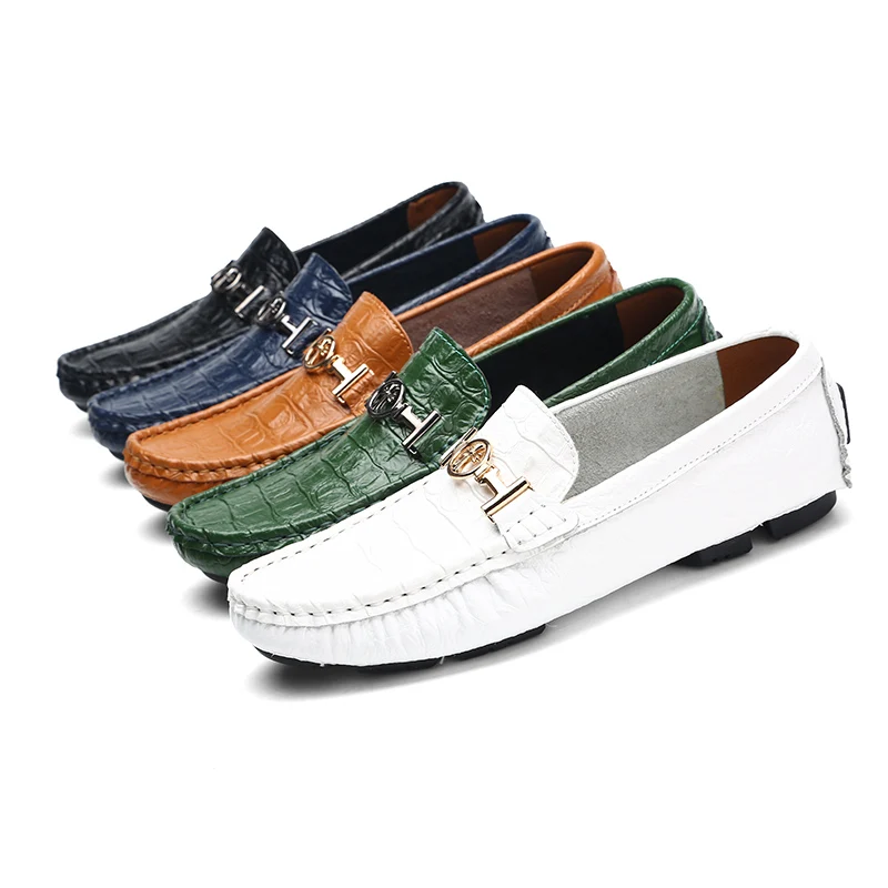 Manual Suture Genuine Cowhide Peas Shoe Tenis Casual Loafers Men Flat Leather Walking Slip On British Shoes Large Sizes | Обувь