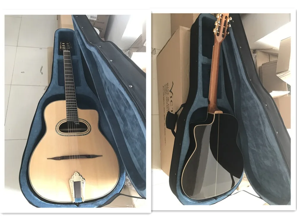 Aiersi ручной работы Grande Bouche Selmer Django Manouche акустическая Цыганская Джаз гитара с бесплатным Чехол и ремень