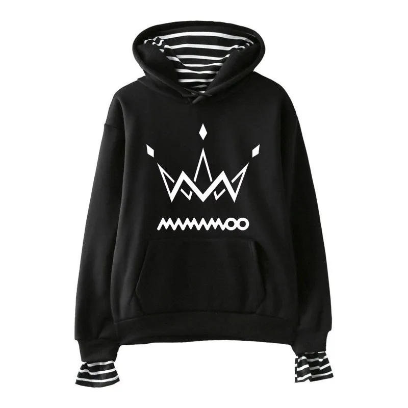 Новинка; Черная Толстовка Exo Got7 Mamamoo для женщин; Monsta X Twice Stray Kids Nct Harajuku Wanna One; повседневные толстовки для фанатов - Цвет: bts4