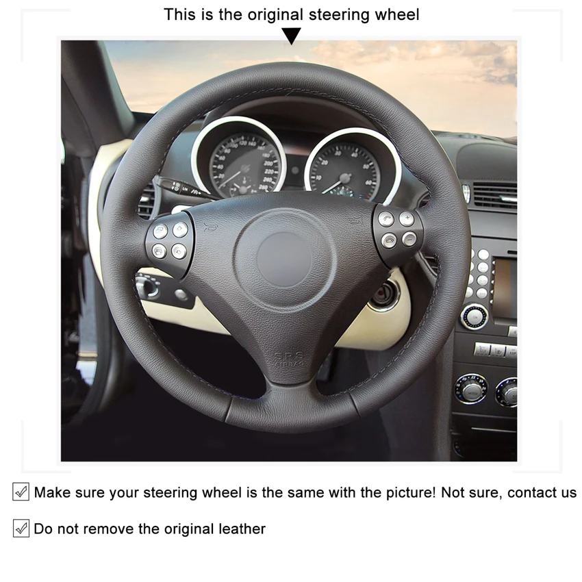 MEWANT черная накладка на руль из искусственной кожи для Mercedes Benz C-Class W203 2004-2007 SLK-Class