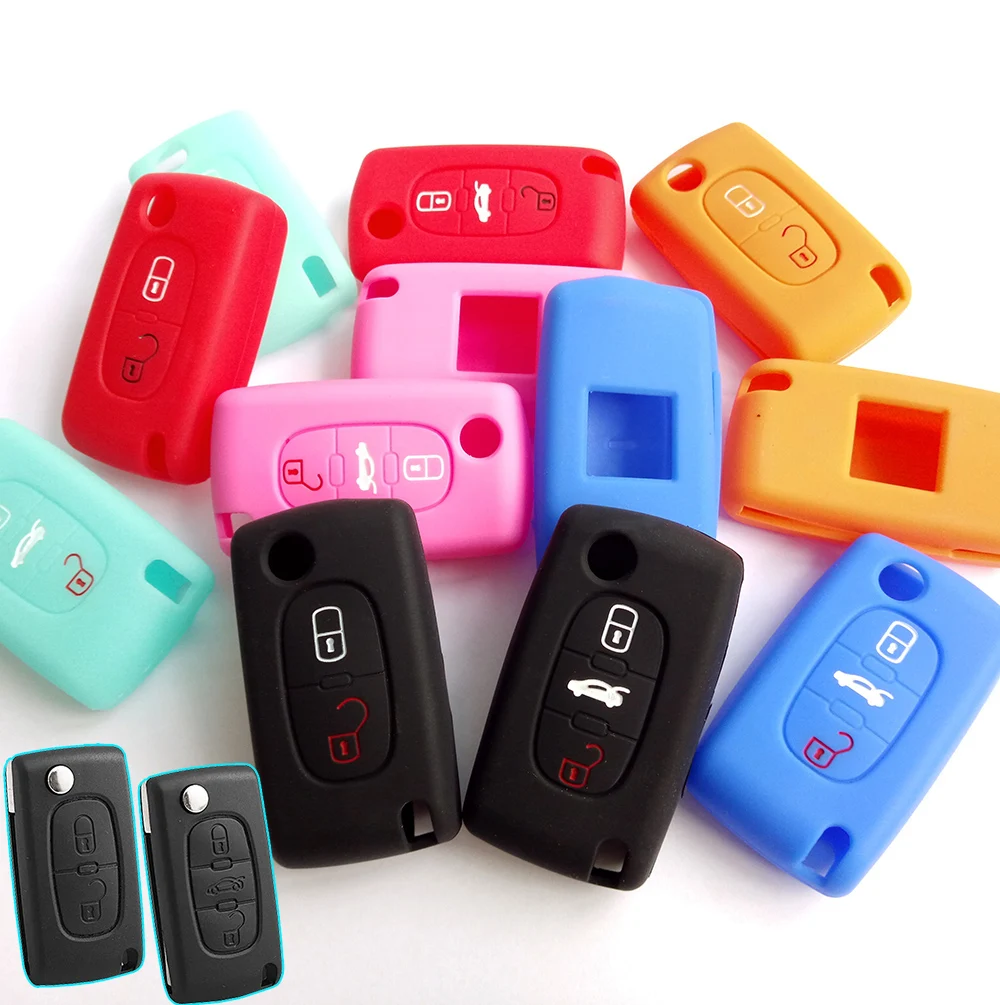 2/3 кнопка для Citroen Xsara Picasso C2 C3 C4 C5 C6 C8 Peugeot 107 206 207 307 308 406 силиконовый чехол ключей от