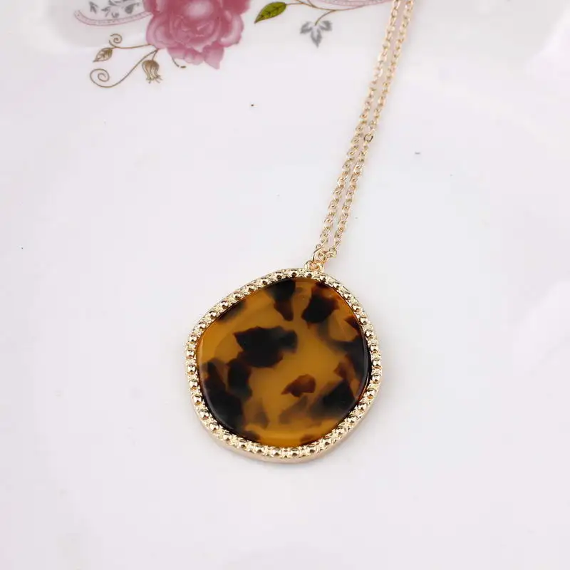 2020 Новый Овальный подвеска с леопардом длинное ожерелье модное ювелирное