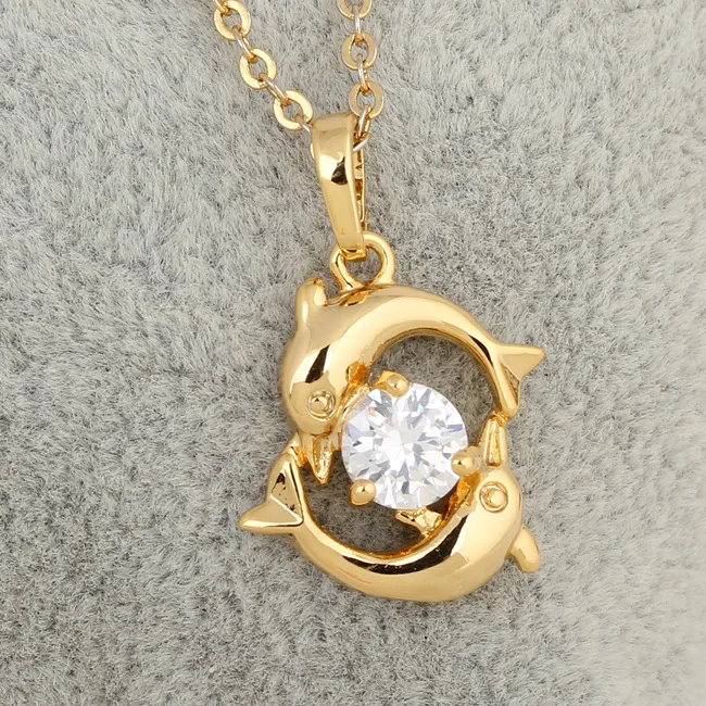 Модные женские прекрасная пара дельфины Цепочки и ожерелья Два Цвета высокое