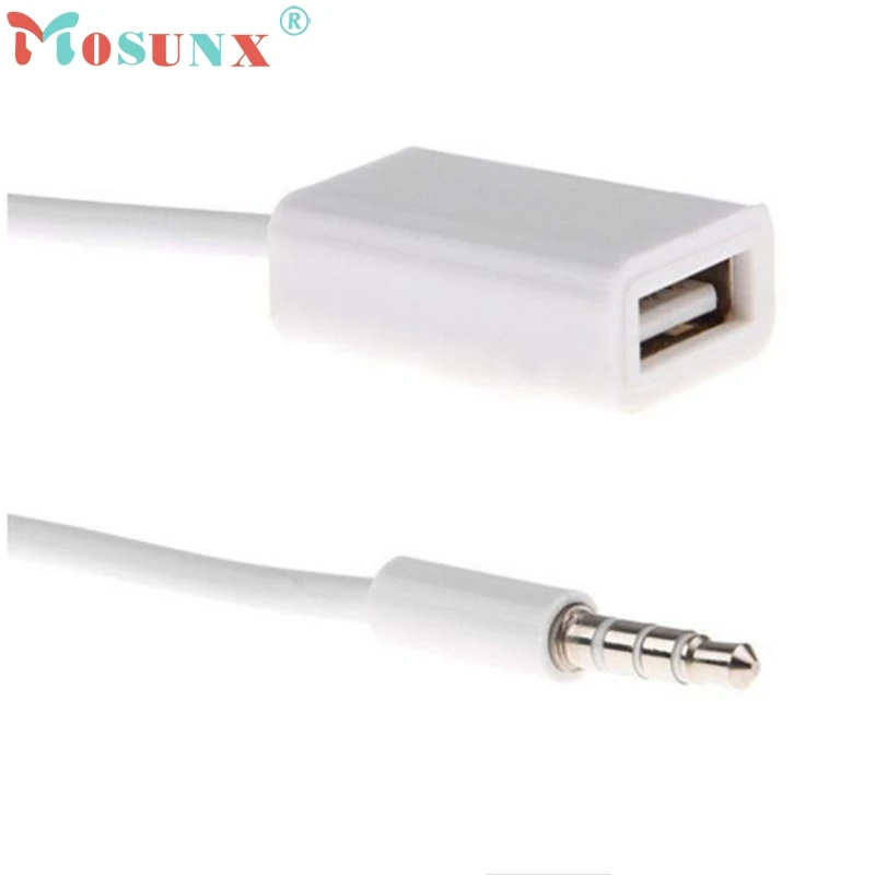3 5 мм штекер AUX аудио разъем к USB 2 0 гнездовой конвертер Кабель Автомобильный MP3 _