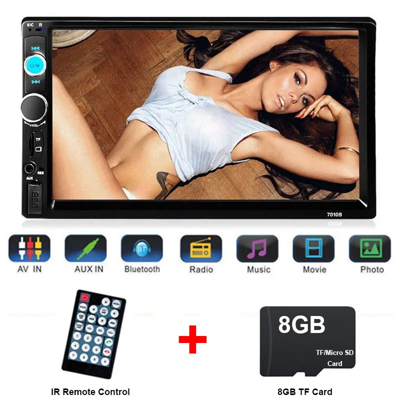 C-Player TF 8GB Центральный Multimidia Авто 2din двойной 2 Din 7 ''сенсорный экран Bluetooth Радио MP3 MP5 музыкальный видео плеер Автомобильный мультимедийный Авторадио - Цвет: C-Player TF 8GB