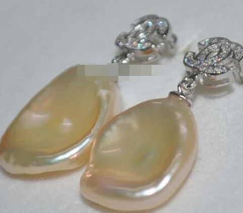 ZCD Серьги 320 + великолепные натуральные радужные розовые Reborn Keshi жемчужные серьги |