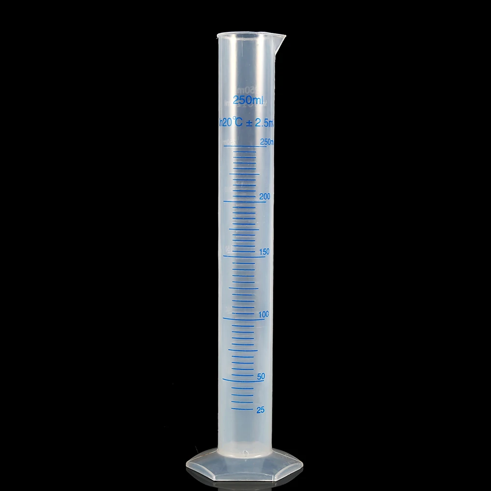 1PCS 250ml Plastic Measuring Cylinder Graduated Cylinders For Lab Supplies Laboratory Measurement Tools