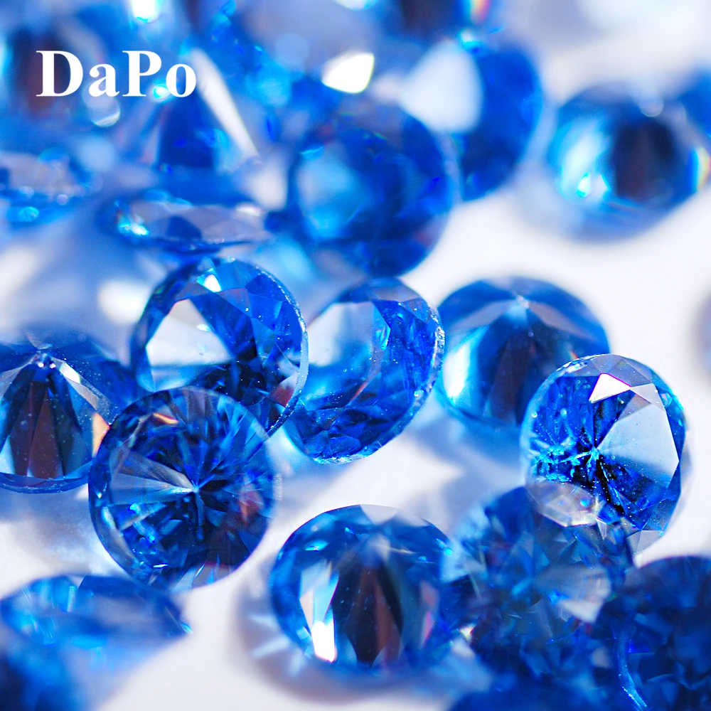 Супер сверкающий сапфировый Кристалл Кубический цирконий круглой формы