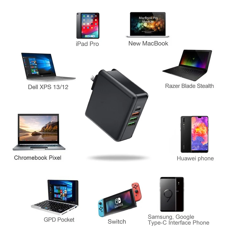 INGMAYA PD usb type C зарядное устройство 61 Вт QC 3,0 питания для iPhone iPad Macbook hp Dell ASUS Acer Samsung S10 S10+ Note 9 Huawei P30 Pro Matebook USB-C настенный адаптер