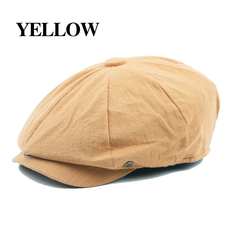 Autumn Winter Solid Berets for Men Casual Cotton Caps Men and Women Octagonal Cap Visors Beanie Hats Adult Flat Casquette