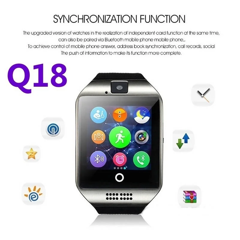 NFC Bluetooth Смарт-часы Q18PLUS с Камера facebook Синхронизация SMS MP3 Поддержка Sim TF для IOS и Android