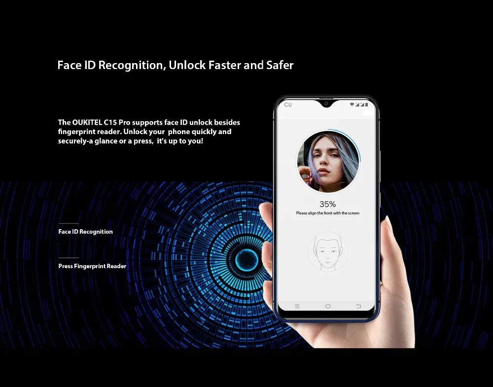 Мобильный телефон OUKITEL C15 Pro, 6,088 дюйма, 19:9, капля воды, 2 ГБ, 16 ГБ, Android 9,0, MT6761, четыре ядра, 4G, LTE, смартфон, 2,4G/5G, WiFi, Face ID