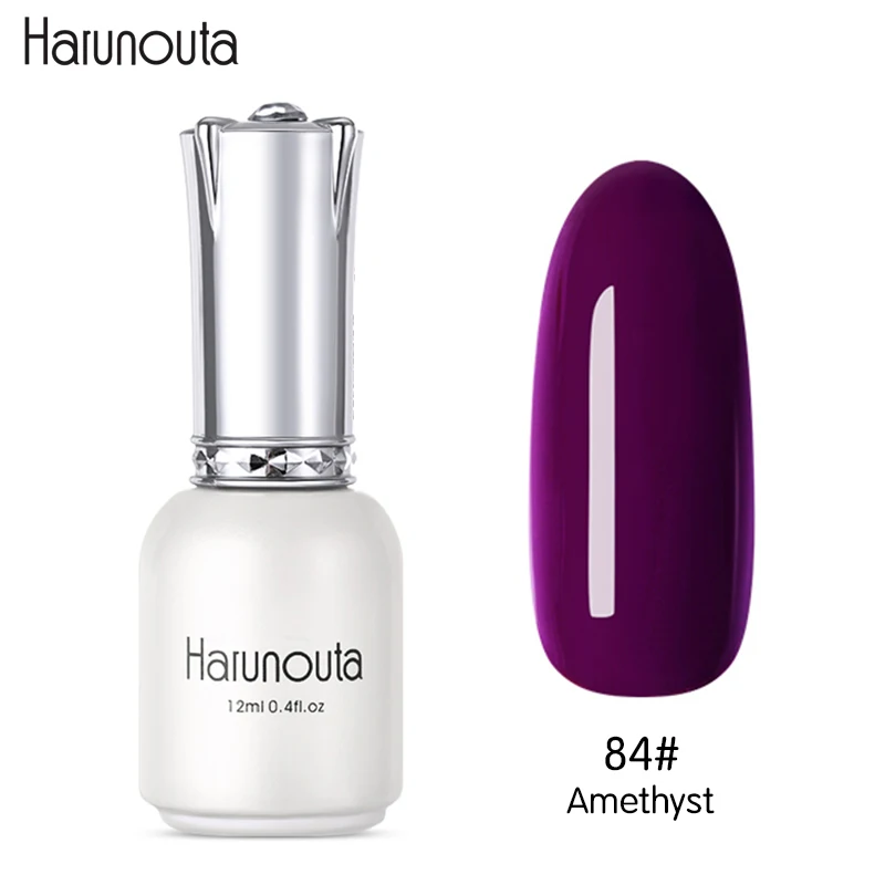 Amethyst Harunouta 12 мл однотонная одежда личная гигиена Красный Фиолетовый Блеск Звездное платины краски стойкий гель для ногтей дизайн ногтей гель Лаки - Цвет: Amethyst