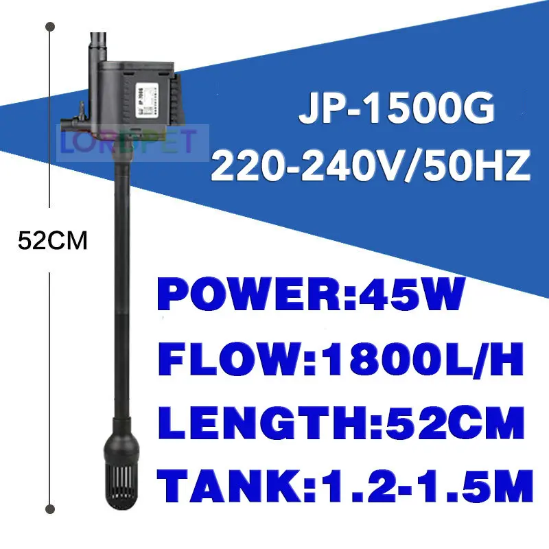 JP-1500G 220 В Sunsun 3 в 1 аквариумный аквариум 1800л/ч погружной насос+ фильтр+ кислородный Миниатюрный Насос - Цвет: JP-1500G